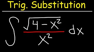 Trigonometric Substitution [upl. by Nirrek]