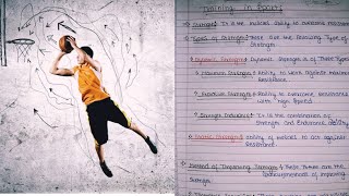 Class 12 Physical Education Notes Chapter 10 Training in Sports  notes in description [upl. by Evin]