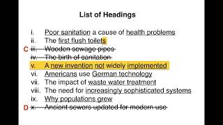 IELTSSimonReadingpart4 Paragraph headings [upl. by Lleder]