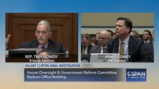 Rep Trey Gowdy RSC questions FBI Director Comey on Hillary Clinton Email Investigation CSPAN [upl. by Tierney]