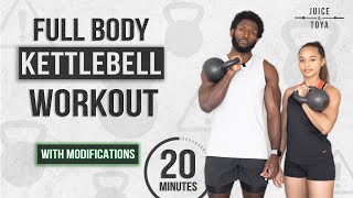 20 Minute Full Body Kettlebell Workout With Modifications [upl. by Denae662]