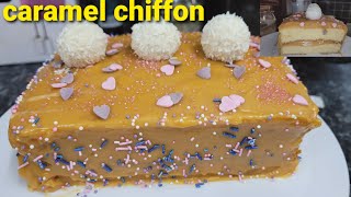 HOW TO MAKE CARAMEL CHIFFON CAKE WITH CREAMY CARAMEL RECIPES [upl. by Hake]