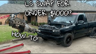 HOW TO LS SWAP A NBS SILVERADO [upl. by Aiykan]