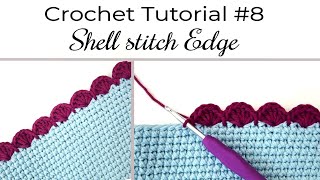 EASY Crochet SHELL Stitch Border  Shell STITCH Edge [upl. by Sitruc]