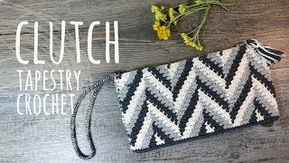 Tutorial Clutch o Bolso Tapestry Crochet  Ganchillo  Lanas y Ovillos [upl. by Htebzile]