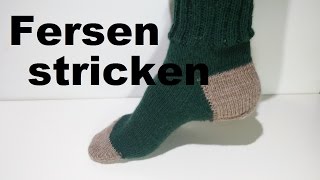 Fersen stricken  Käppchenferse  Socken stricken [upl. by Friedman]