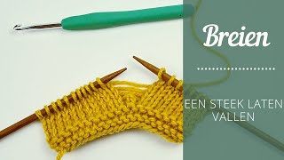 Breien  Een steek laten vallen [upl. by Alset]