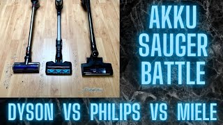 Staubsauger Test Vergleich  Dyson V8 vs Miele Triflex HX1 vs Philips XC814701 [upl. by Rollins]