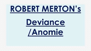 Sociology for UPSC  ROBERT MERTON  Deviance  Lecture 82 [upl. by Arita]