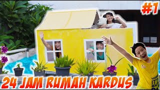 24 JAM DI RUMAH KARDUS APUNG 1 WARNA DI ATAS AIR KOLAM RENANG  Vlog amp Drama Lucu  CnX Adventurers [upl. by Yrekaz713]