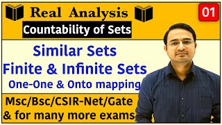 Countability of Sets  Similar Sets Finite Sets Infinite Sets  Real Analysis  lec01 [upl. by Zilla131]