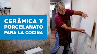 Cómo instalar cerámica y porcelanato en la cocina [upl. by Edison27]