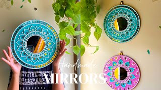 DIY Lippan Art Mirror  Mud Mirror Work  DIY Wall Hanging Indian [upl. by Blaseio137]