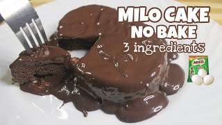 MILO CAKE NO BAKE  3 INGREDIENTS  jayandmels life [upl. by Lanny]