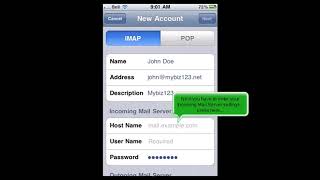 iPhone How to Setup an IMAP Email Account [upl. by Akemihs]