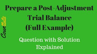 PostAdjustment Trial Balance Prepared Full Example [upl. by Attekal]