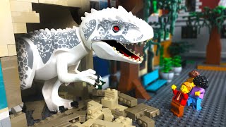 LEGO Dinosaurs of Jurassic World  Indominus Rex Attack  Stop Motion Animation [upl. by Taft826]