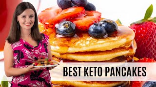 The BEST KETO PANCAKES Recipe Easy amp Super Fluffy [upl. by Ikim]