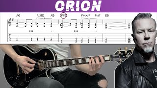 METALLICA  ORION Guitar cover with TAB  Lesson [upl. by Nickerson]