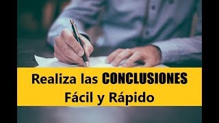 CÓMO HACER LAS CONCLUSIONES DE UN TRABAJO DE INVESTIGACIÓN [upl. by Garlan]