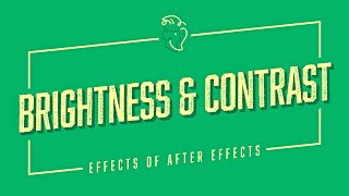 Brightness amp Contrast  Effects of After Effects [upl. by Levison]