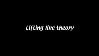 Lifting line theory Aerodynamics 16 [upl. by Niad]