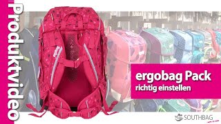 Ergobag Schulranzen Pack  richtig am Rücken einstellen [upl. by Treulich]