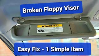 How To Fix Sun Visor  Broken Floppy  Binder Clip [upl. by Odnomor]