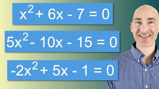 Completing the Square to Solve a Quadratic Equation 3 Examples [upl. by Daraj697]