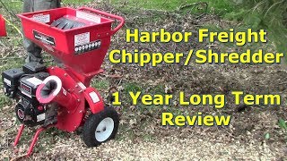 Harbor Freight Wood Chipper amp Shredder 1 Year Long Term Review by GettinJunkDone [upl. by Marne]