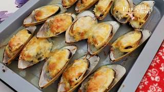 BAKED MUSSELS  Buttery Garlicky amp Cheesy [upl. by Atiuqiram950]