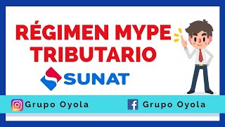 REGIMEN MYPE TRIBUTARIO  SUNAT 2020 [upl. by Ztnaj]