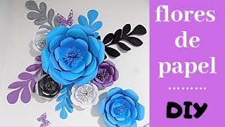 COMO HACER FLORES GIGANTES DE PAPEL EN 5 MINUTOS FÁCIL DIY [upl. by Acassej]