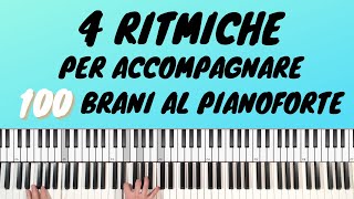 4 Ritmiche per Accompagnare più di 100 canzoni Lezione Pianoforte [upl. by Chadabe]