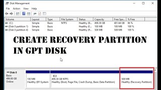 Create recovery partition in Windows 1011 UEFI [upl. by Aysab]