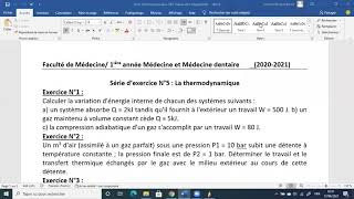 Td thermodynamique exercice 1234 [upl. by Cymbre]