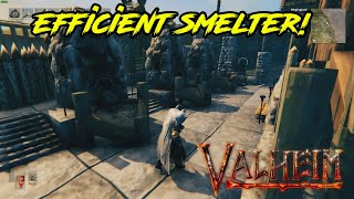 The Most Efficient Smelter amp Blast Furnace In Valheim [upl. by Anglim]