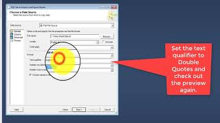 SSMS  How to remove double quotes surrounding the text while importing a [upl. by Dorise92]