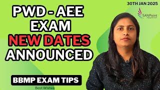 PWD AEE New Exam Dates Announced  BBMP Exam Day Tips  SANPoint classes [upl. by Laval]