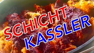 SCHICHTKASSLER Schichtfleisch aus KASSLER vom DUTCH OVEN  Klaus Grillt [upl. by Cornwell]