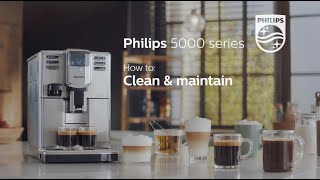 How to clean and maintain Philips 5000 series espresso machine  EP536X [upl. by Nnuahs]