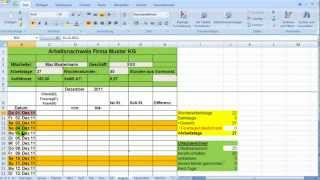 Excel  Zeiterfassung Wochentage bedingt formatieren [upl. by Adlee92]