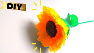 Como hacer un girasol de papel crepe [upl. by Adora]