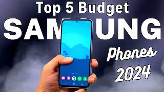 Top 5  Best Samsung Budget Phones 2024 [upl. by Hakkeber]