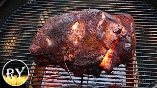 Smoking Pork Butt  Start To Finish On The Weber Kettle [upl. by Rodnas]