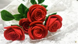 Como hacer flores de tela Rosas Super faciles y rapidas  DIY Manualidades 89 [upl. by Elahcim]