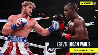 FULL FIGHT  KSI vs Logan Paul 2 DAZN REWIND [upl. by Attoynek44]