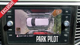 How to use Volkswagens Park Assist amp Park Pilot  Testing the VW ATLAS  Tech Review [upl. by Odlabso]