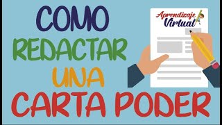 COMO REDACTAR UNA CARTA PODER [upl. by Ashelman]