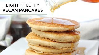 VEGAN PANCAKES  Light  Fluffy Vegan Pancake Recipe [upl. by Halsted]